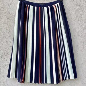 Rebecca Minkoff Madeline Pleated Striped A-Line Skirt Sz 8